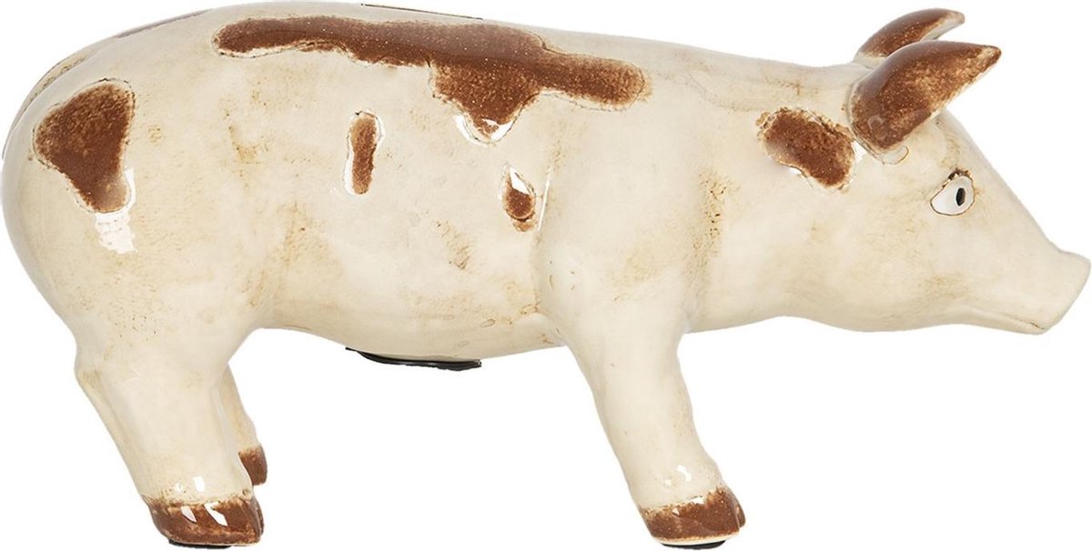 Decoratie spaarpot varken 34*11*16 cm Multi | 6CE1149 | Clayre & Eef